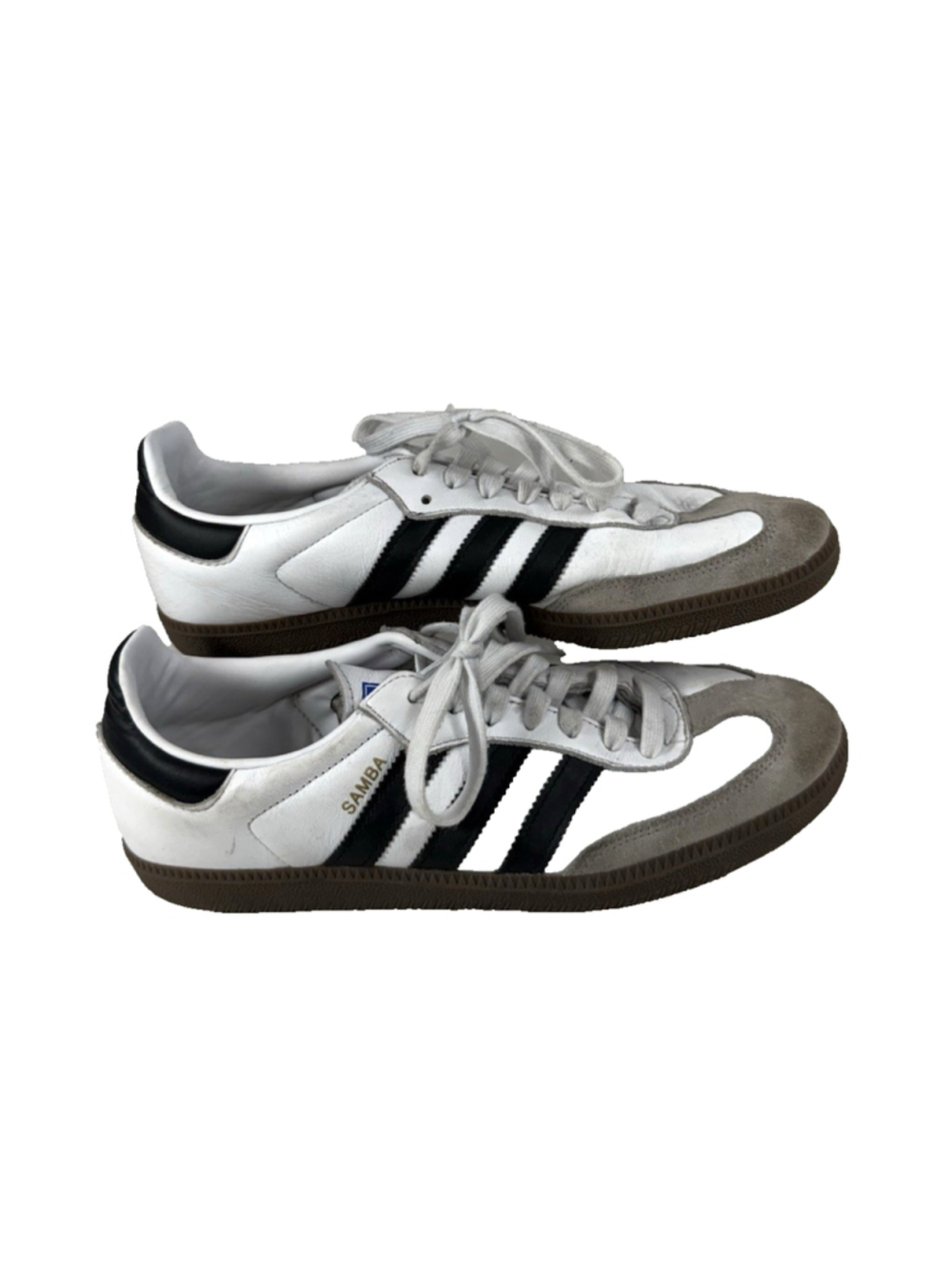 adidas ORIGINALS MEN SAMBA OG LEATHER TRAINERS SHOES SNEAKERS WHITE RETRO Size 9